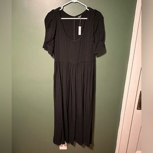 NWT Madewell Women’s Puff-Sleeve Scoop Midi Dress